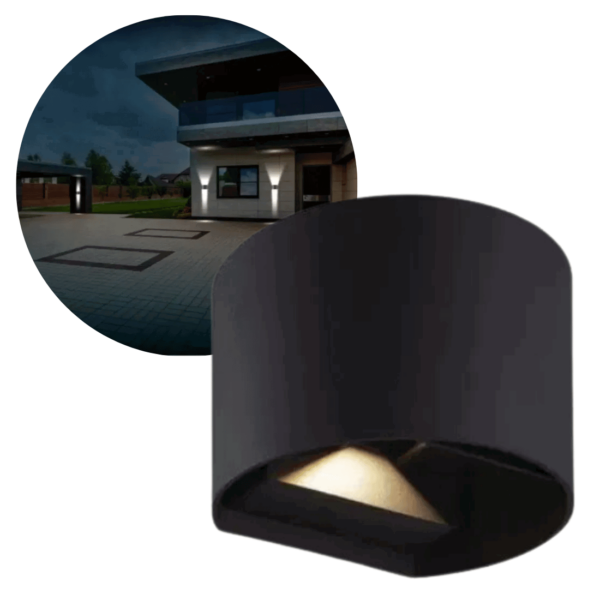 Udendørs væglampe - 2x3W - 3000K - Sort - IP54