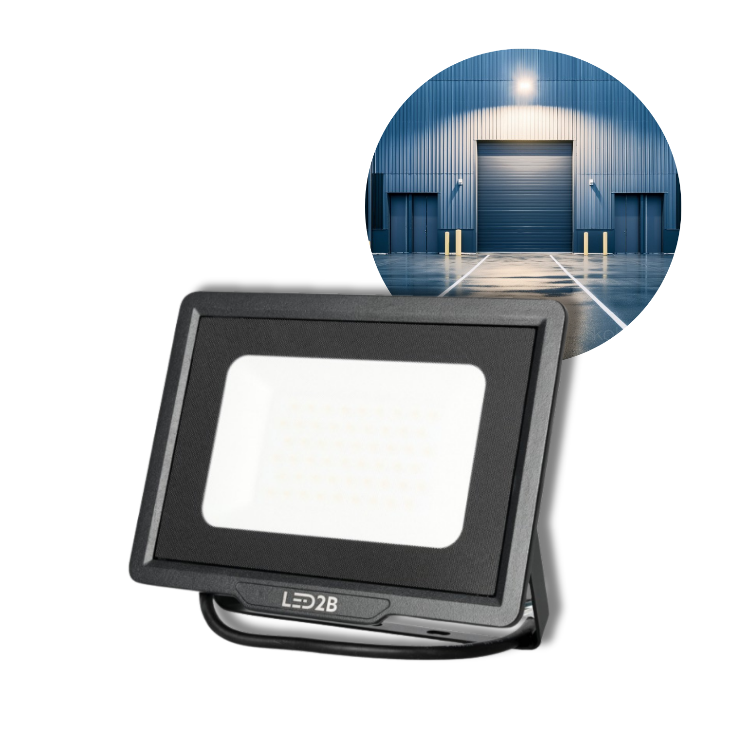 LED projektør - 4000K - 4250lm - 50W - IP65 - LED2B MH - Sort