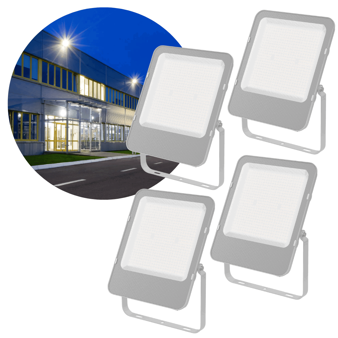 LED Projektør - 4-Pak - SMD - 200W - 32.000LM - 4000K - IP65
