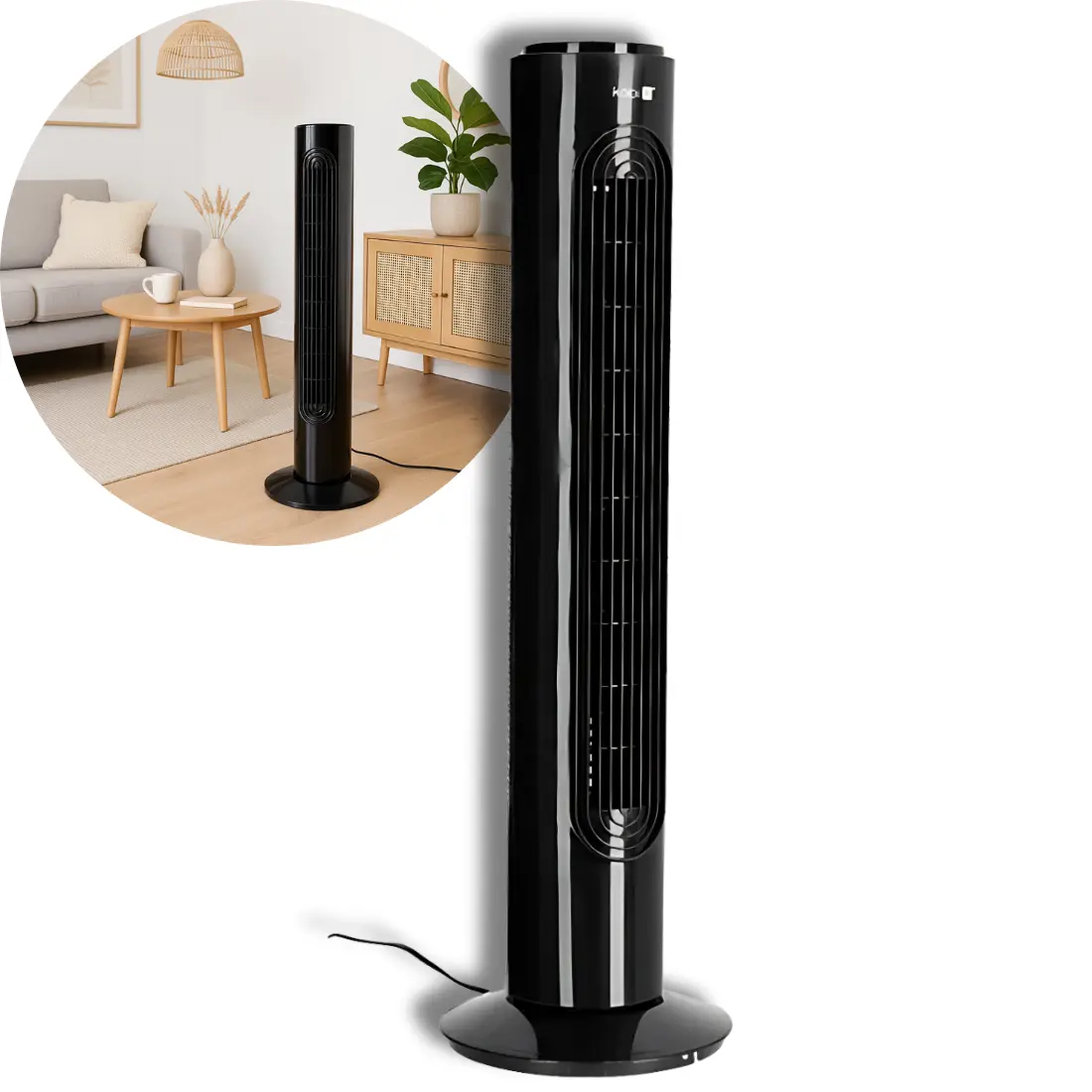 Tårnventilator - Gulvventilator - 45W - Sort - VENLO
