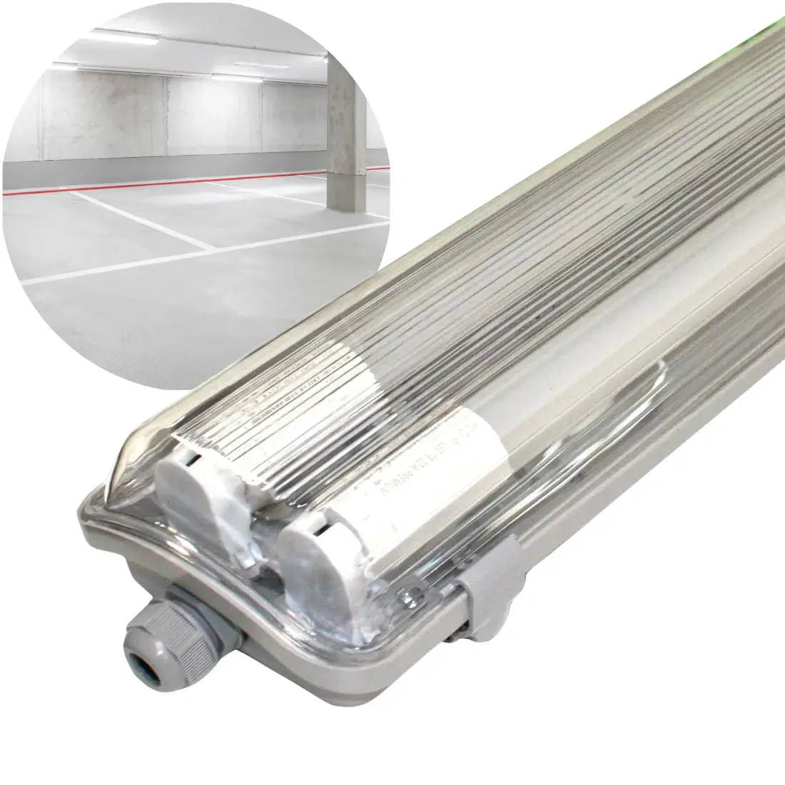 LED Industriarmatur - 150cm - IP65 - 4000K - 7040lm - 2x22W - Dobbelt Lysstofrørs armatur