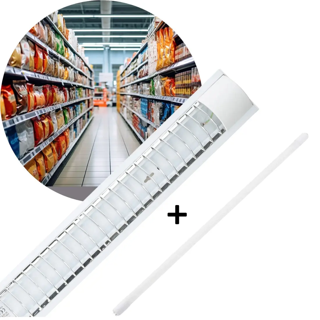 LED Armatur - 120cm - 3000K - 2800lm - 18W - ZEBRA - Single Lysstofrørs armatur