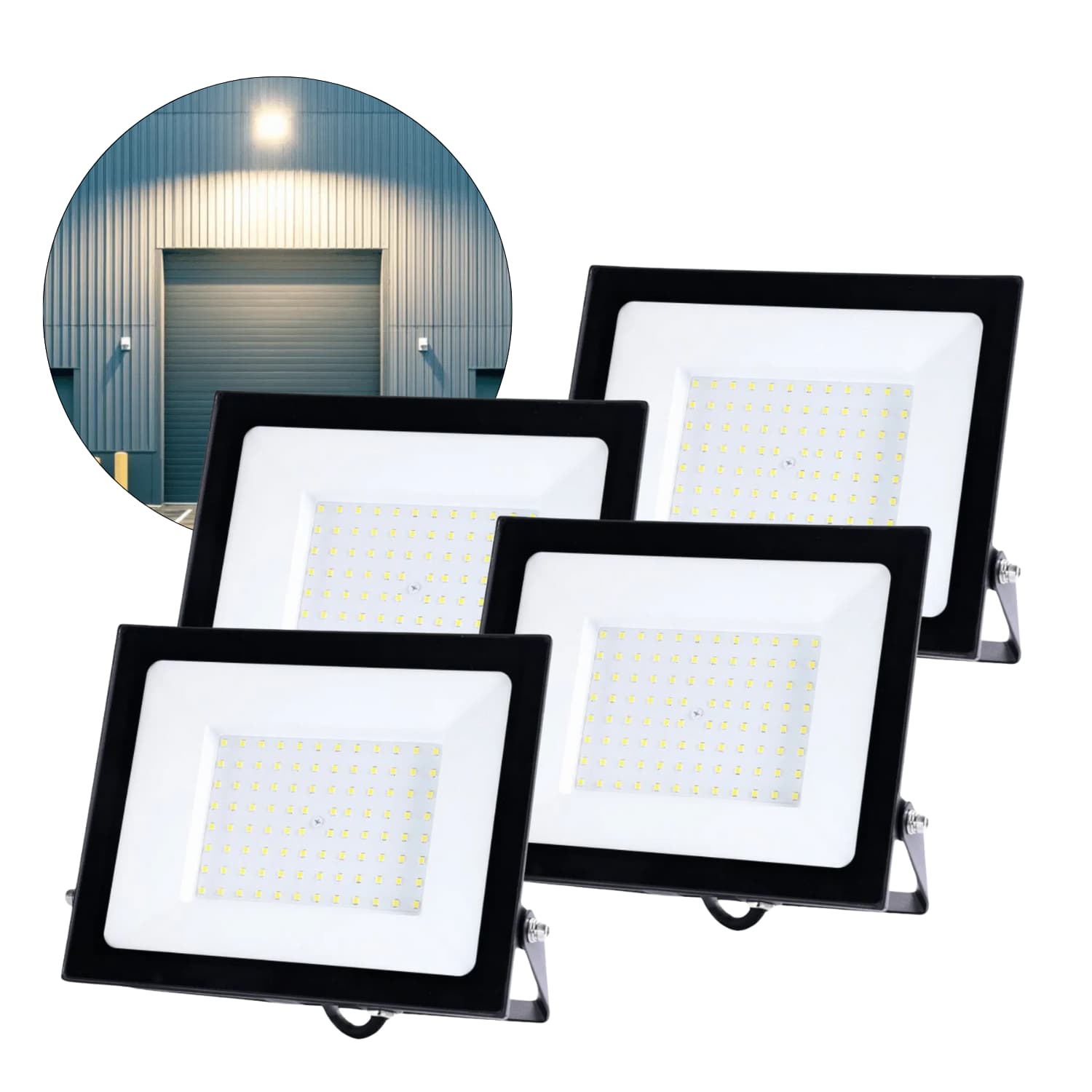 LED projektør - 4-Pak - 100W - 8700lm - 6500K - IP65