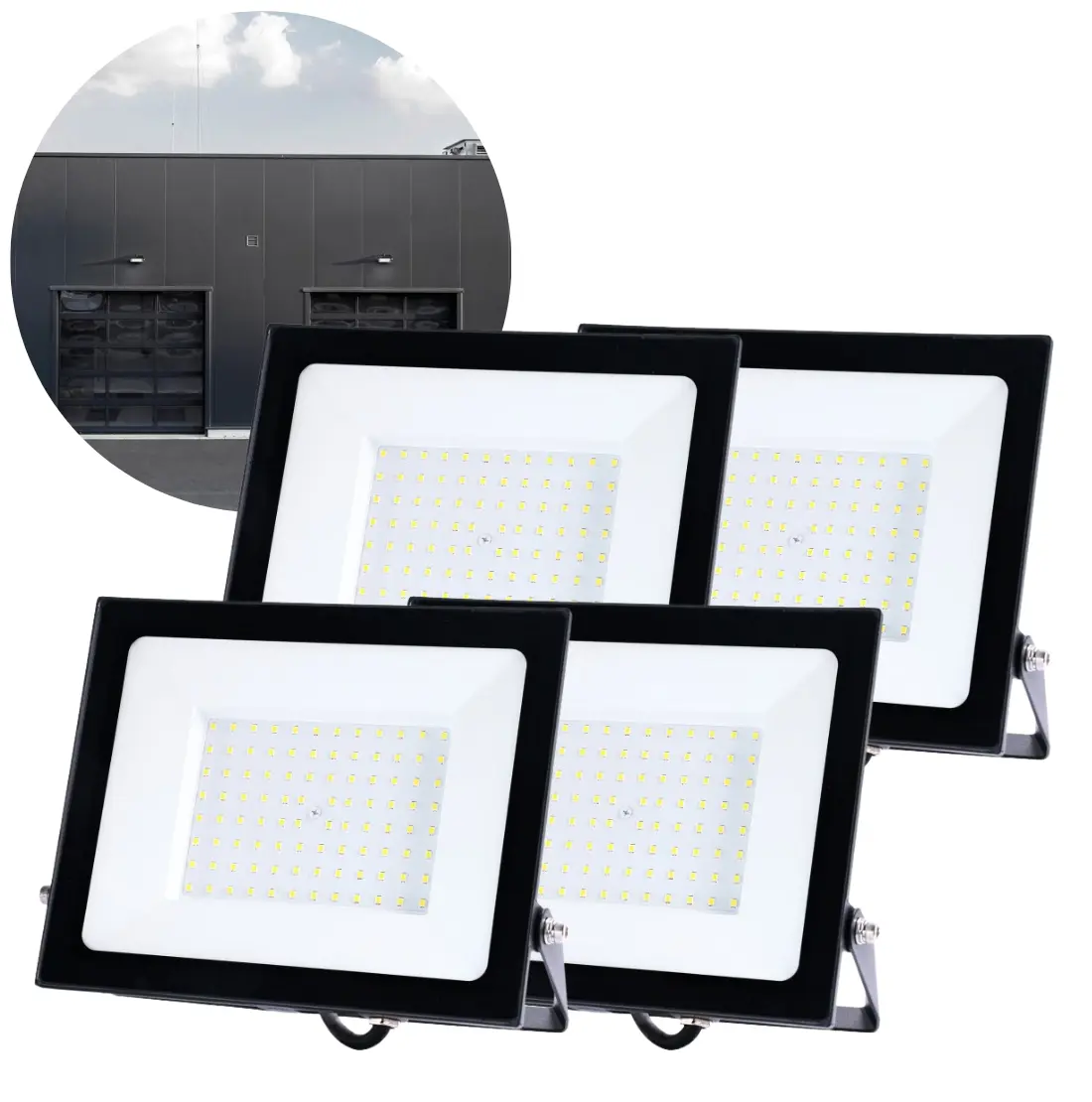 LED Projektør - 4-Pak - 100 W - 8700 lm - 4000K - IP65
