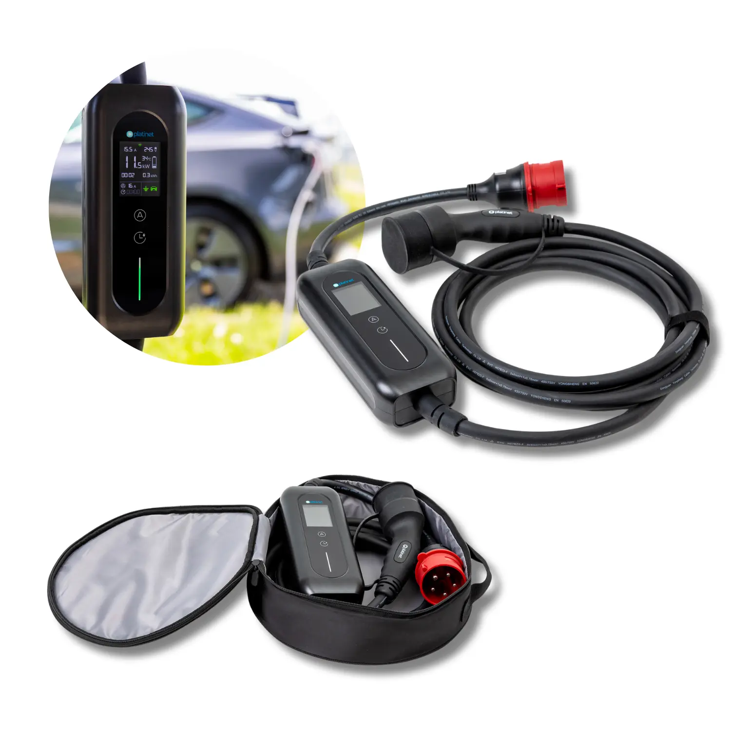 Elbil lader - 5m - 11KW - Type 2 - WiFi og Appstyring - Tuya