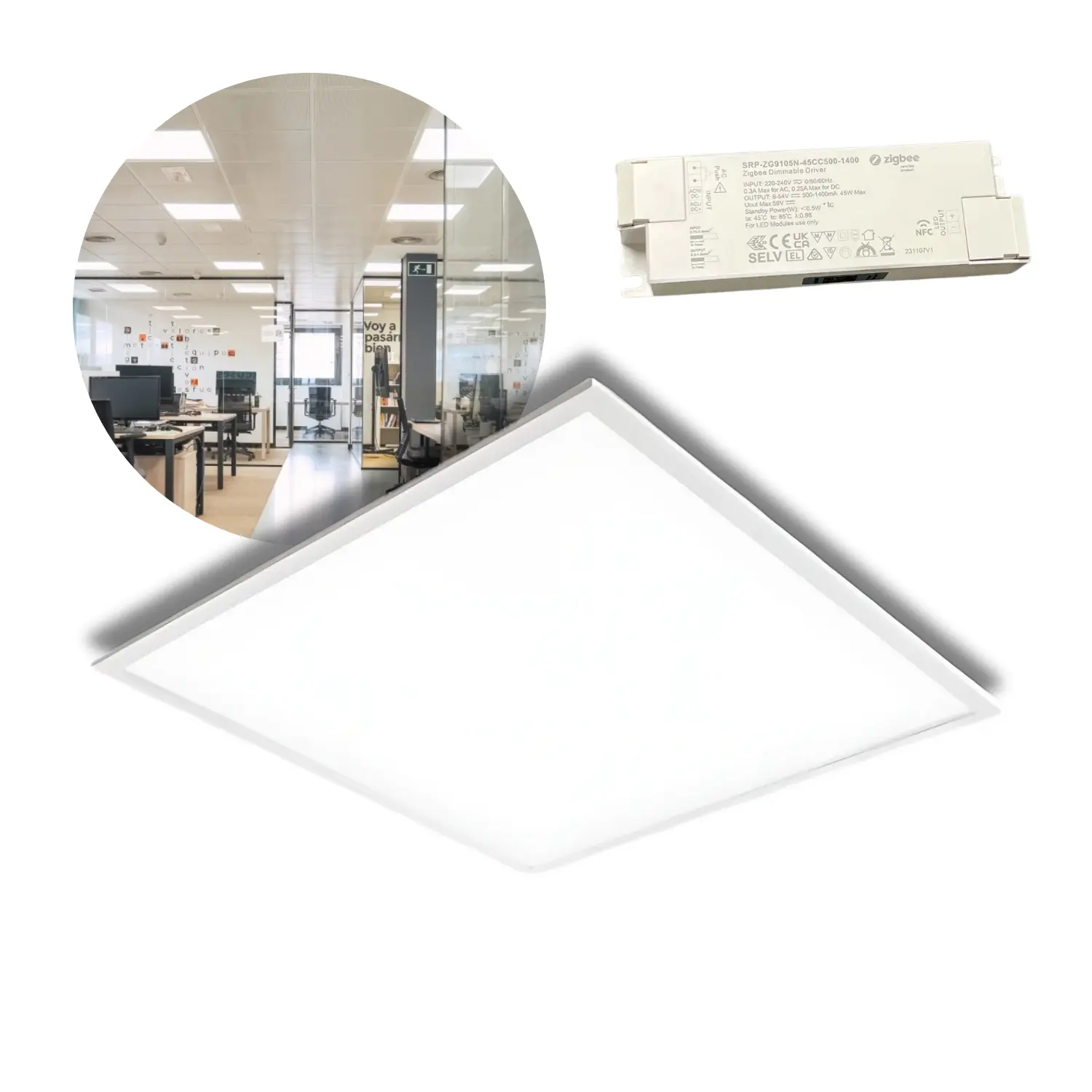 LED Panel 60x60 - 4000K - 4320lm - 36W - NELIO G2 - Zigbee - Hvid