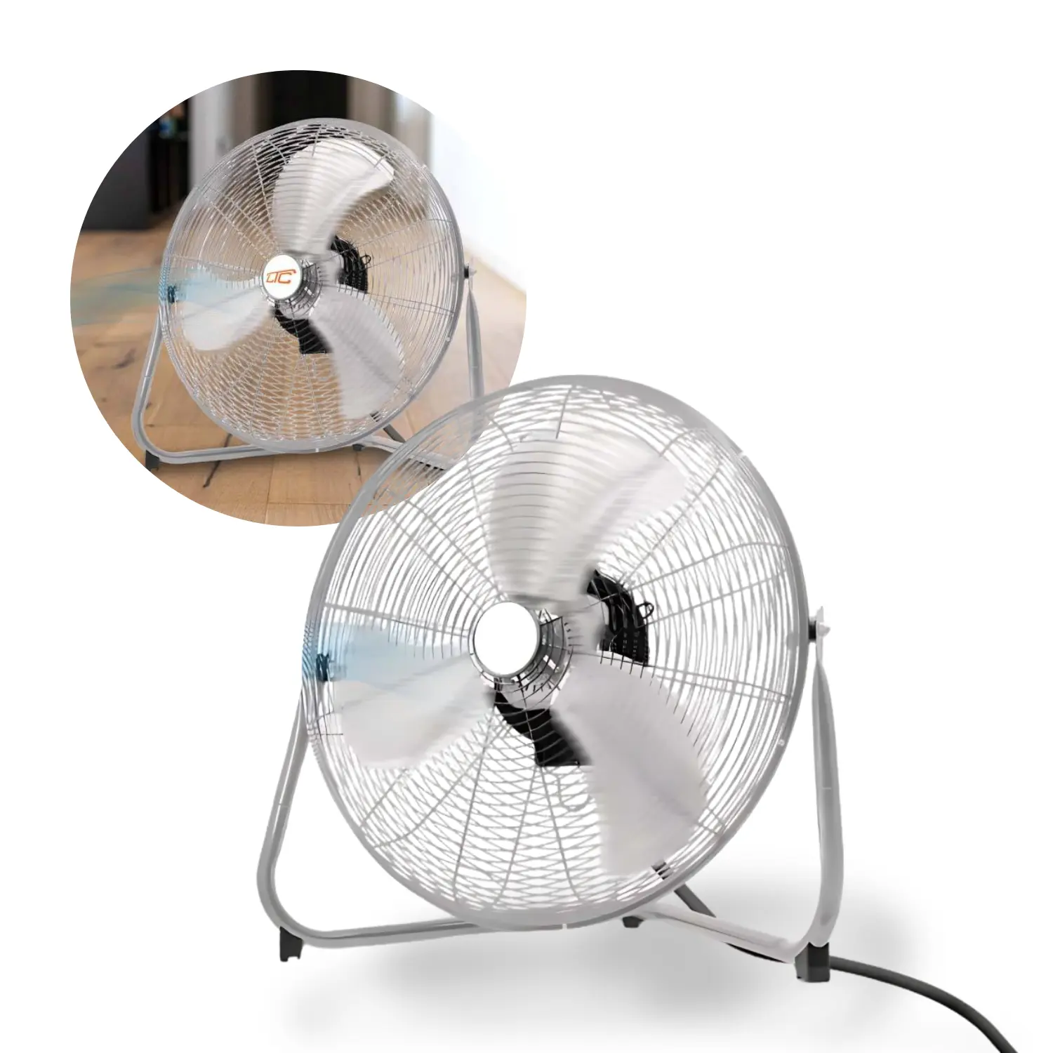 Gulvventilator - Gulvblæser - 155W - Ø50cm - 3 hastigheder