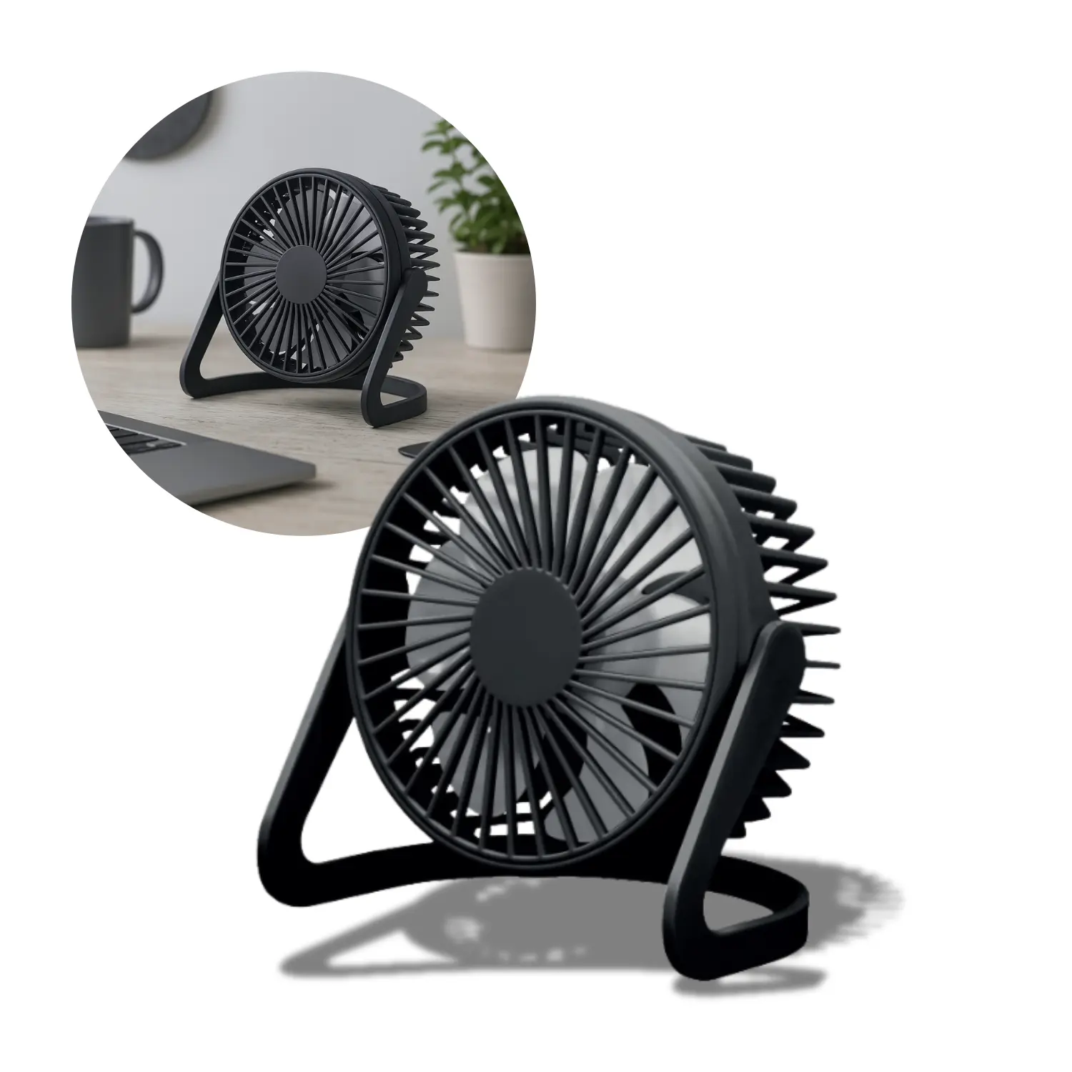 USB Ventilator - Ø15cm - Bord Ventilator - Sort