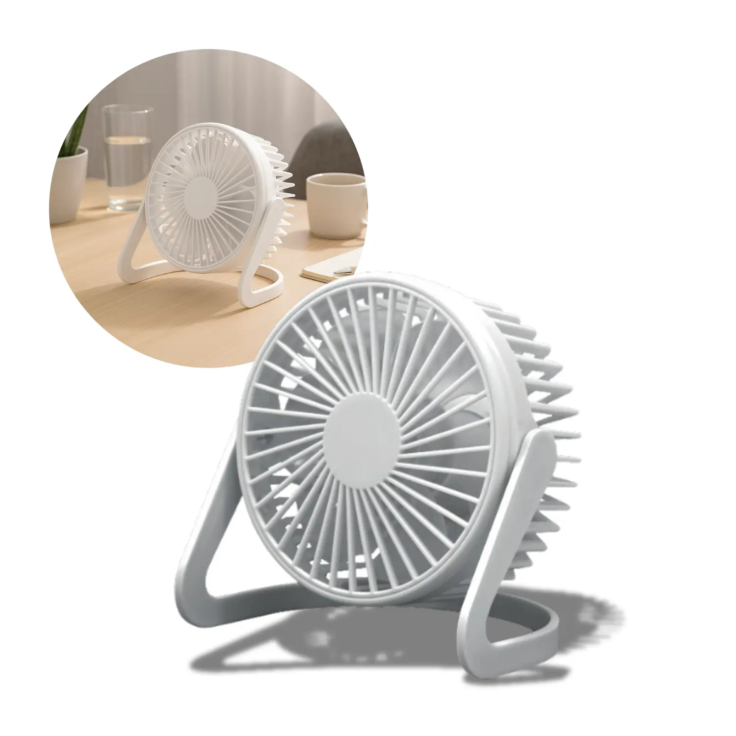 USB Ventilator - Ø15cm - Bord Ventilator - Hvid