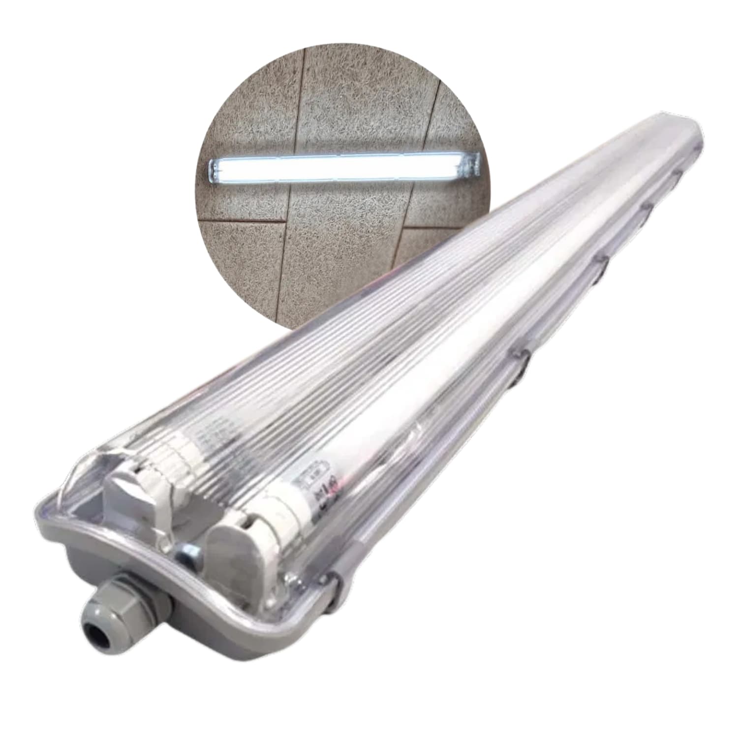 LED Industriarmatur 120cm - 2x18W - 6500K - T8 - Dobbelt Lysstofrørs armatur