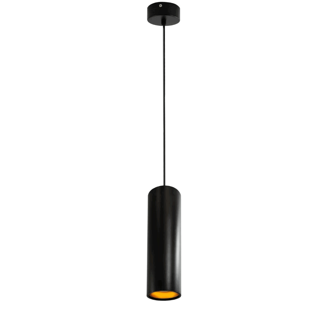 Tube Pendel - Loftlampe - GU10 - Sort - Ø80mm - Max 150cm