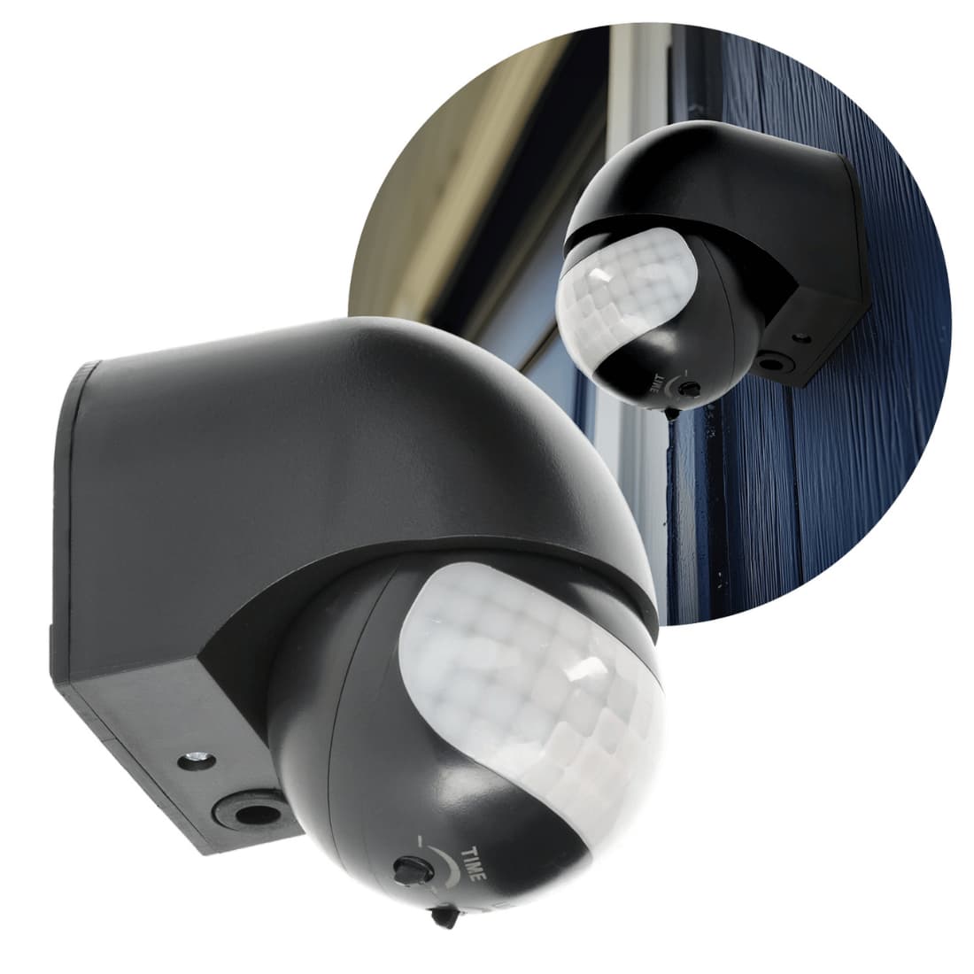 Bevægelsessensor 12m - Udendørs PIR sensor - Sort