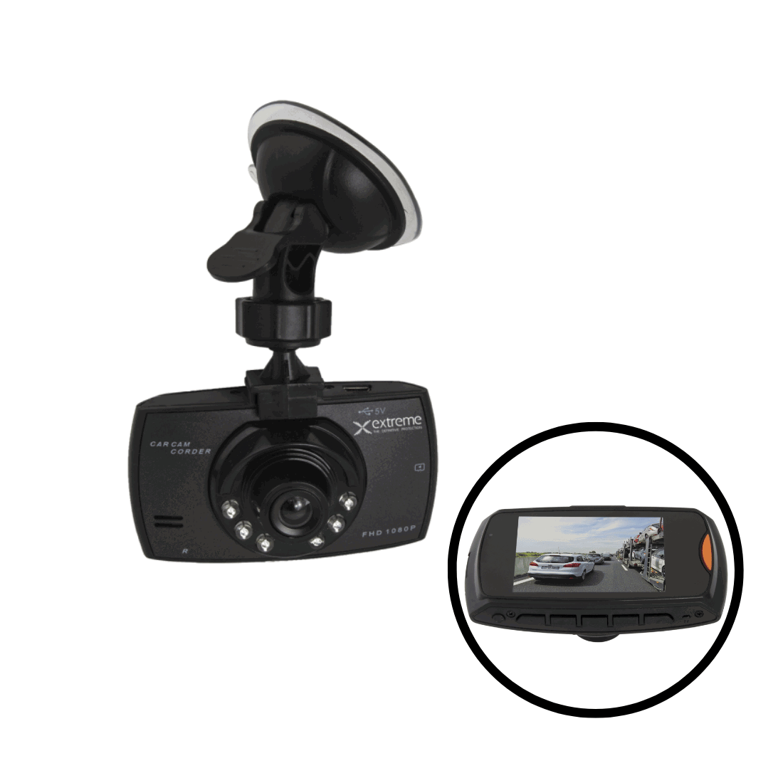 Dashcam - Bilkamera -  m/skærm & ophæng