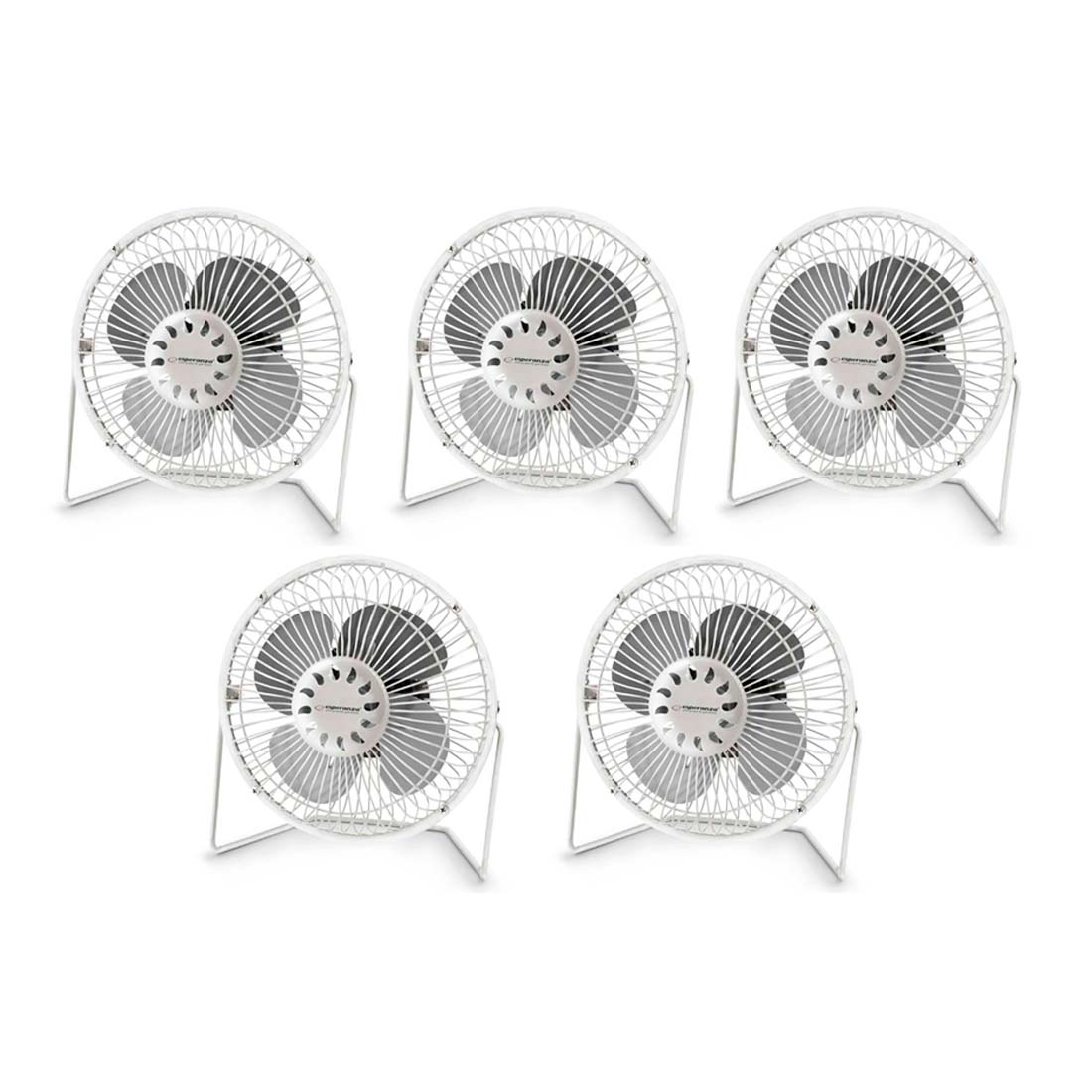 5 stk. USB Ventilator - Støjsvag - Hvid - Ø18cm - Bord Ventilator