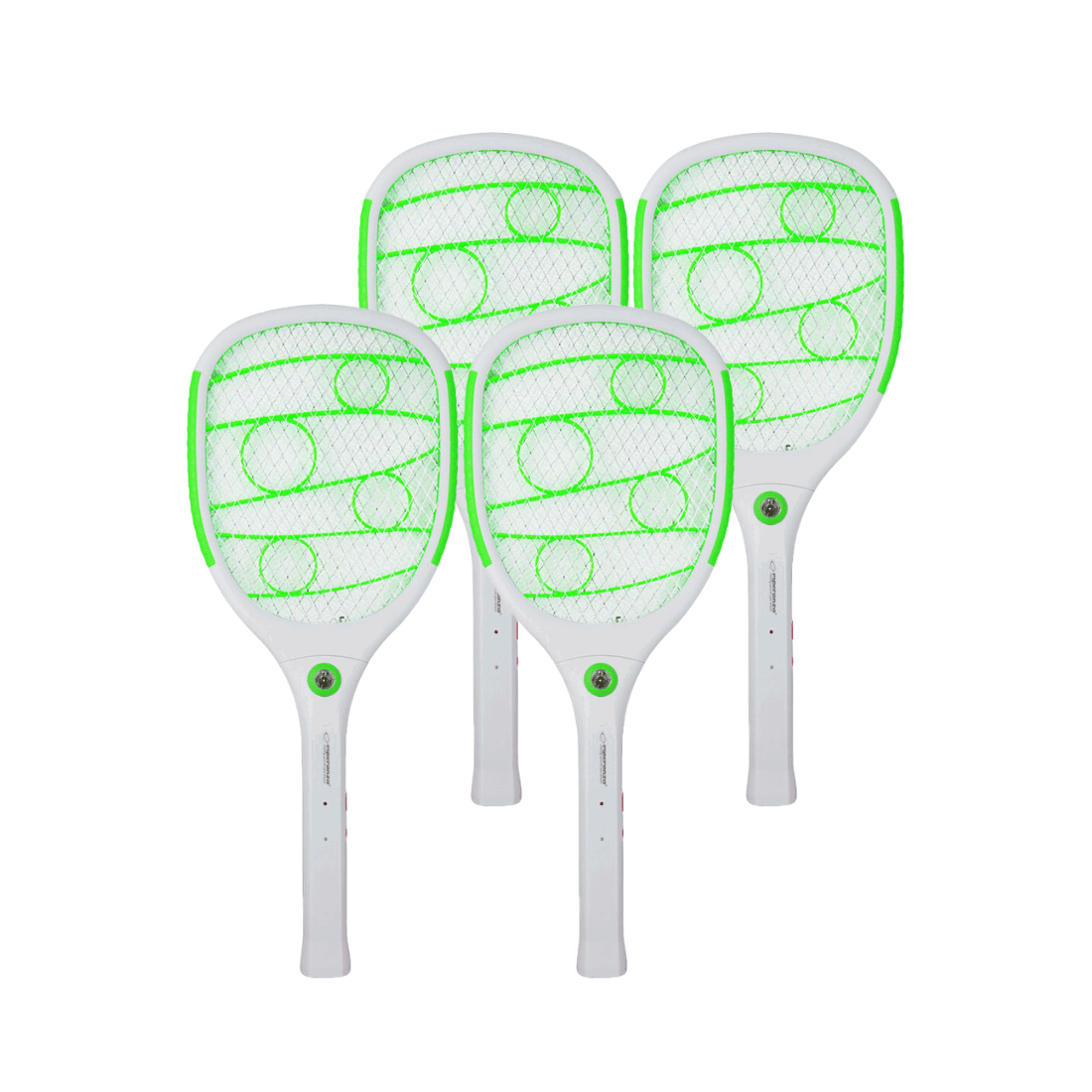 Elektrisk Fluesmækker - 4 stk. - Genopladelig  - LED Lygte - 3500V