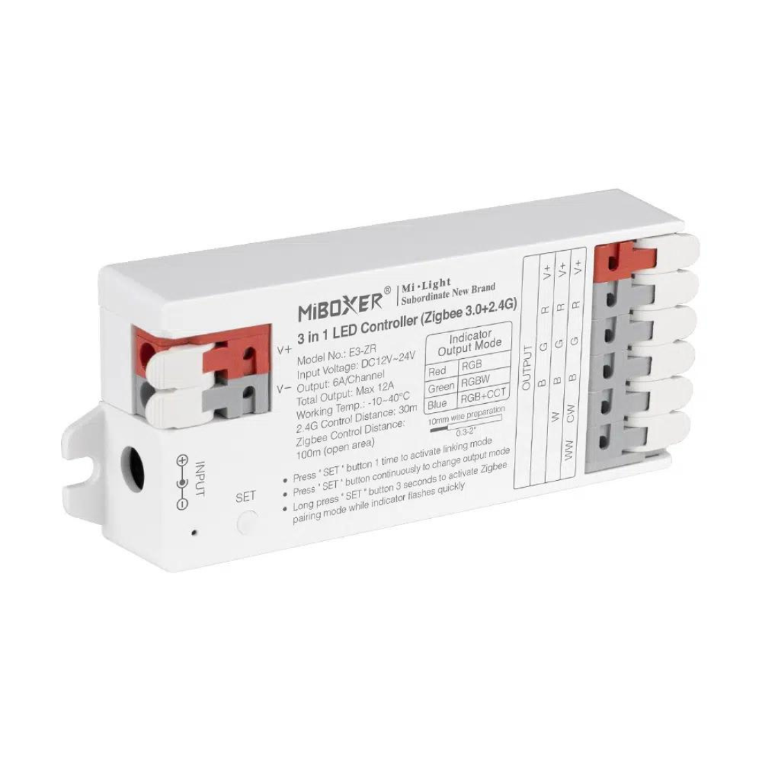 3i1 LED Controller - Zigbee + 2.4Ghz - RGB-RGBW-RGB+CCT - 12/24V (E3-ZR)