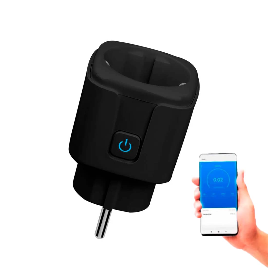 WiFi Stikkontakt med energimåler - Smart Plug - Elmåler til stikkontakt - 16A - Sort