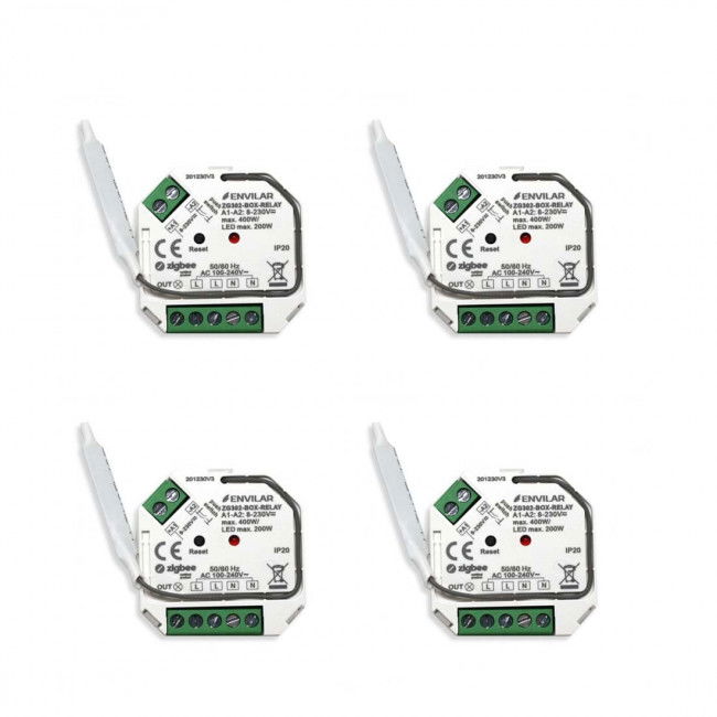 4 stk. Zigbee Relæ 3.0 - Philips HUE kompatibel - 230V