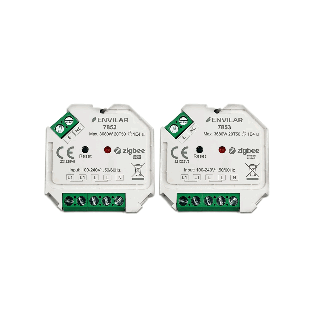 2 stk. Zigbee Relæ 3.0 -Â 16A - 1-Kanal - Philips HUE Kompatibel