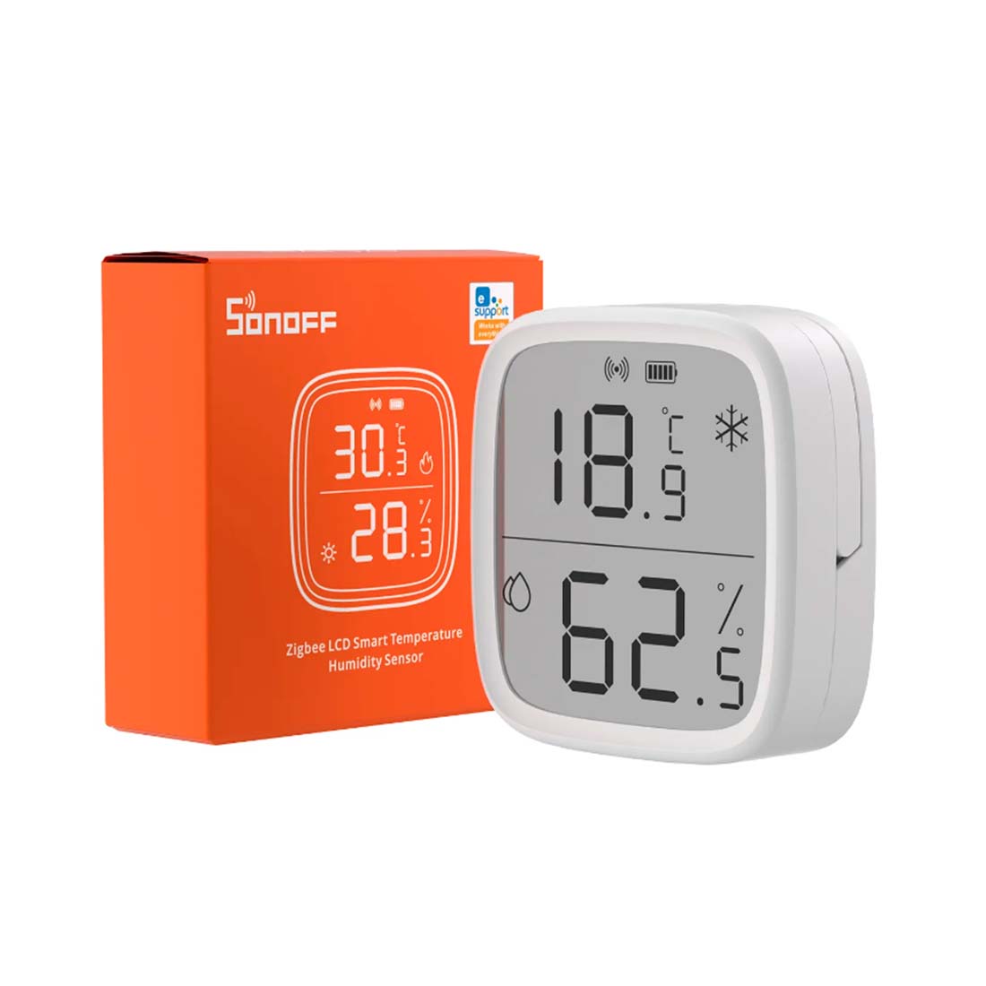Sonoff Zigbee Temp. & Fugt Sensor - LCD Display - SNZB-02D