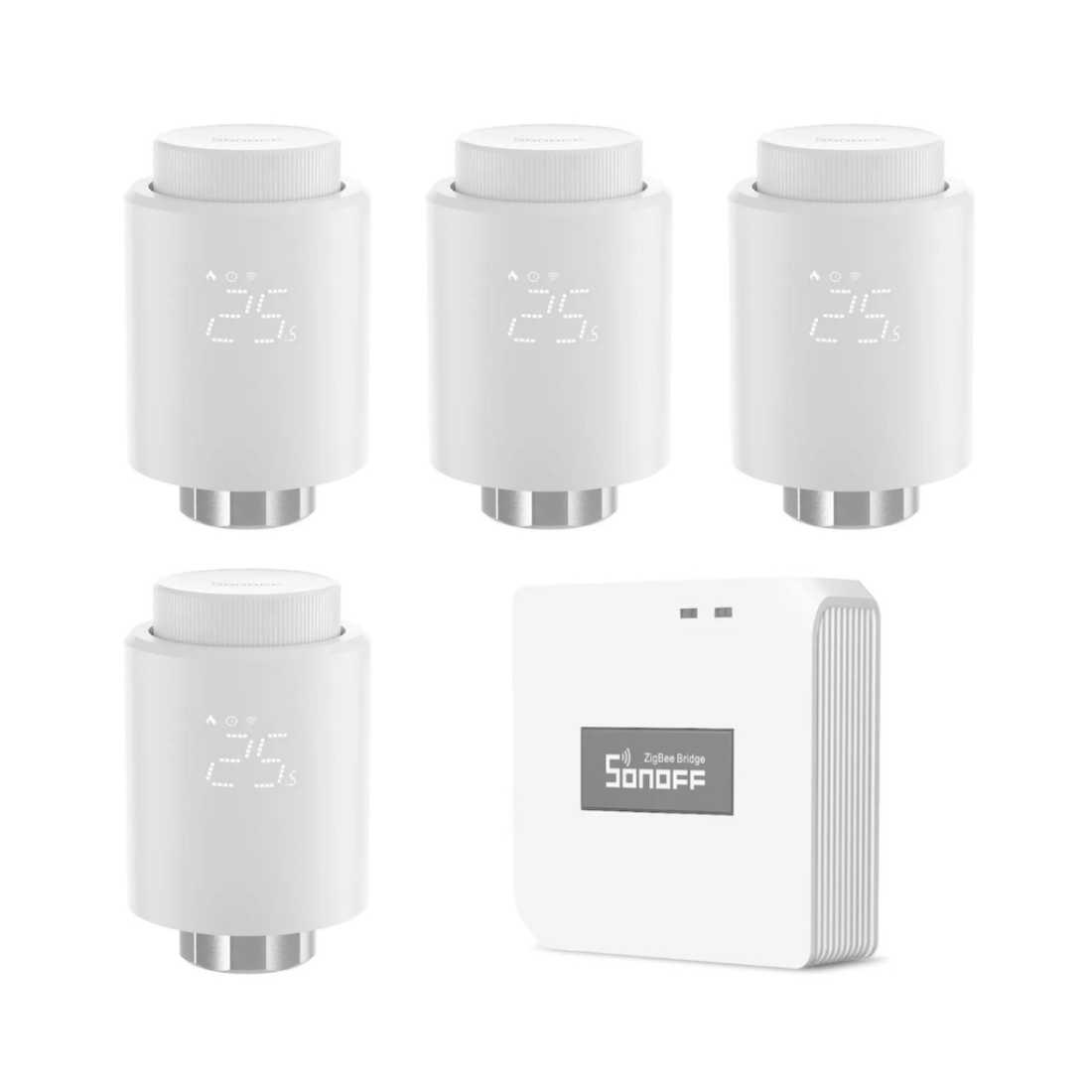 4 stk. Sonoff Termostat + Sonoff Bridge Pro - Zigbee 3.0