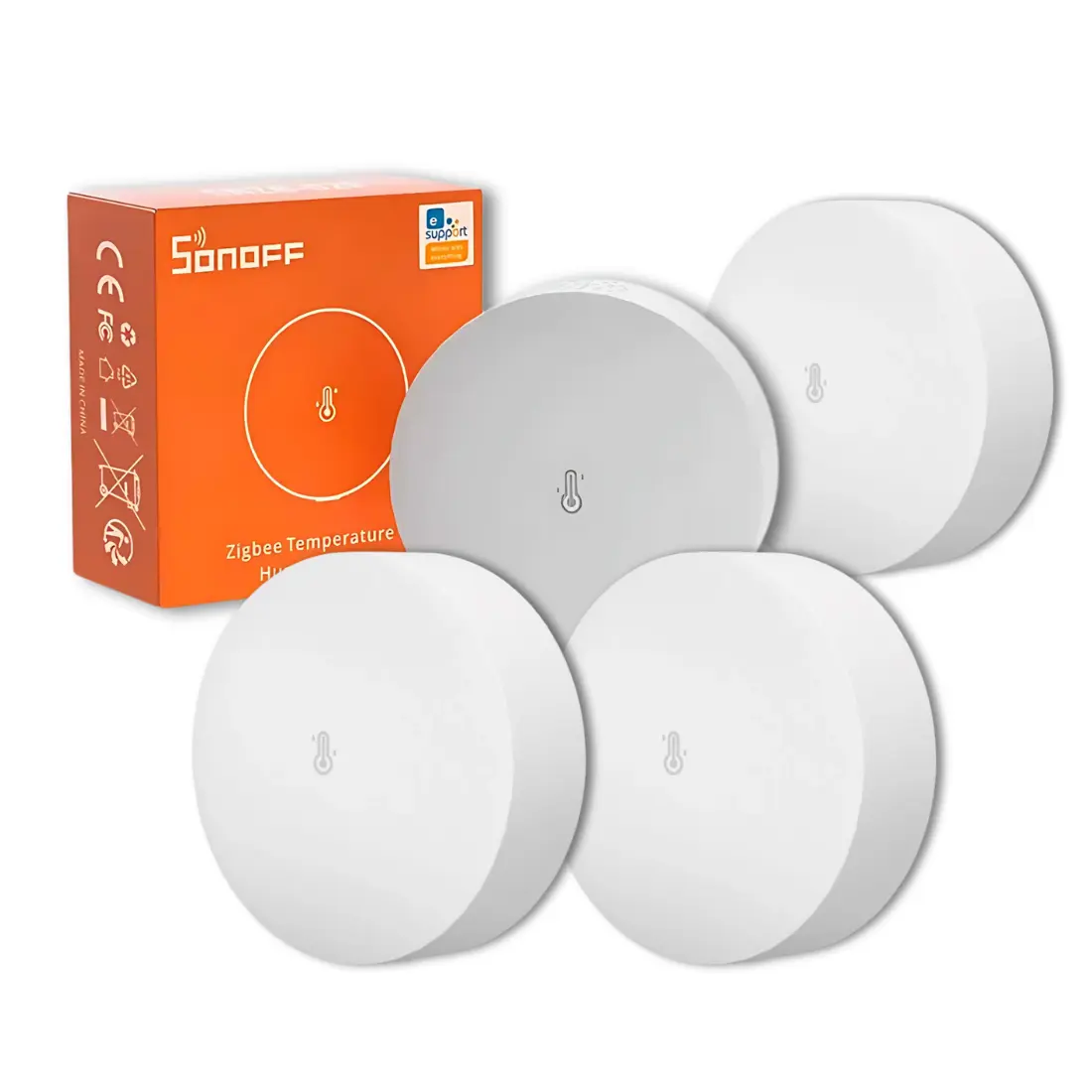 Sonoff Zigbee Temp. & Fugt sensor - 4-Pak - Zigbee 3.0 - SNZB-02P Copy