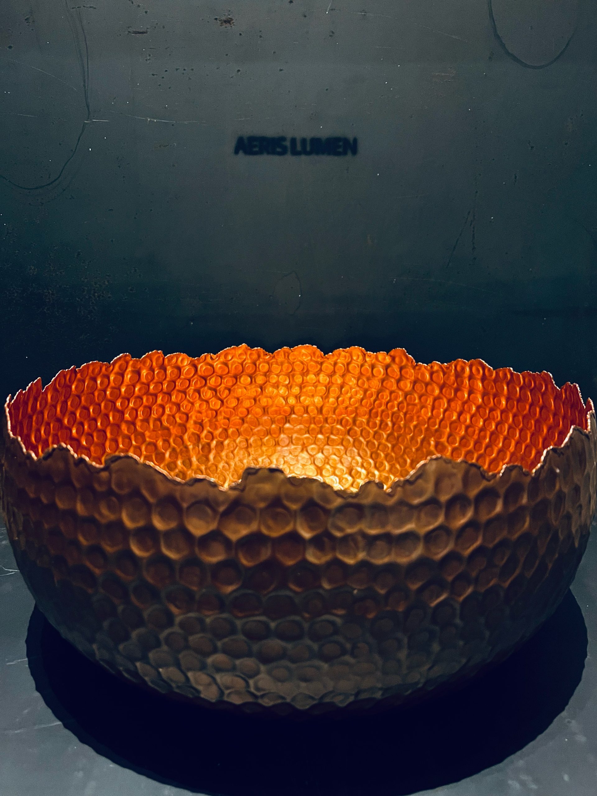 Brun kobber skål 30 cm