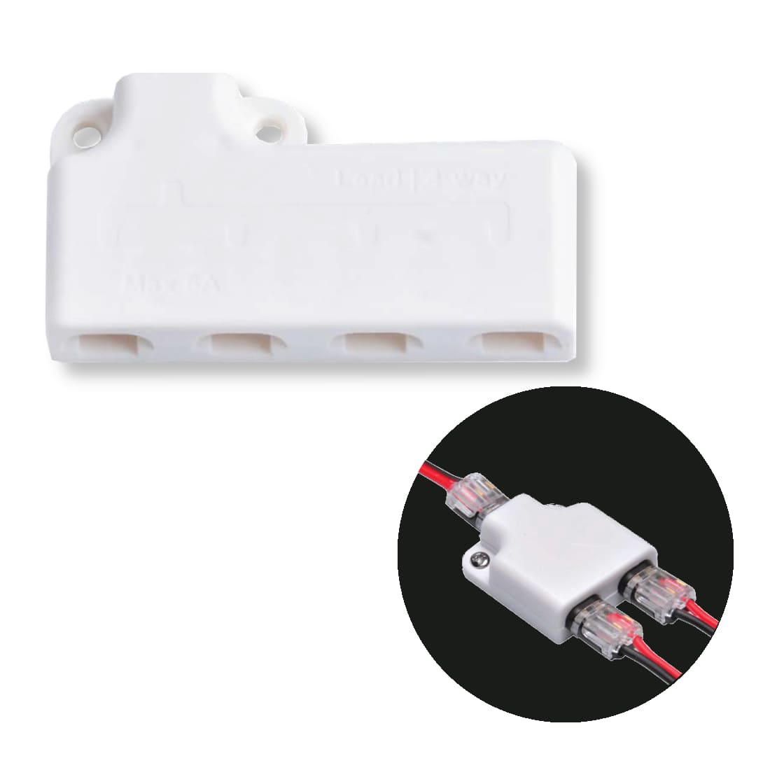 Plug Distributor - 4 -delt Kabelfordeler- IP40 - Max 36V/6A