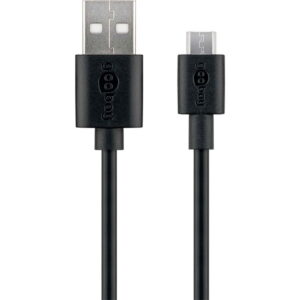 Micro USB Kabel - 2.5A - 1m - USB A - Sort  (72227)