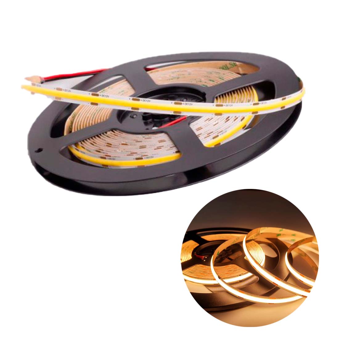 COB LED Strip 12V - 5m - 3000K - 8mm - IP20 - Dæmpbar
