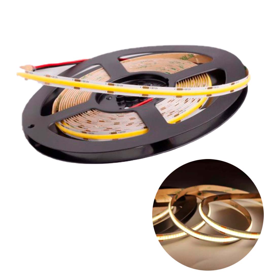 COB LED Strip 12V - 5m - 4000K - 8mm - IP20 - Dæmpbar