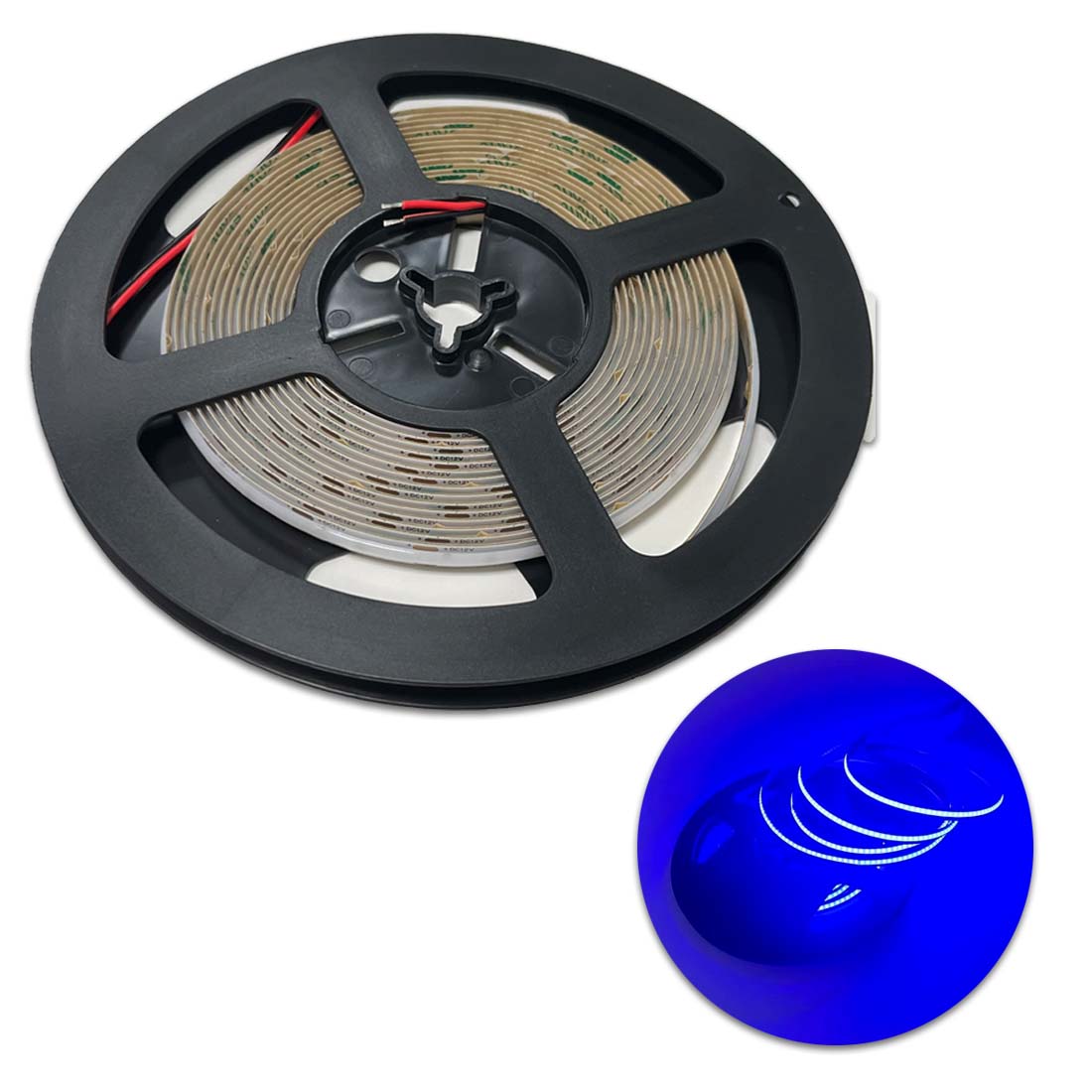 COB LED Strip 12V - 5m - Blå - 8mm - IP20 - Dæmpbar