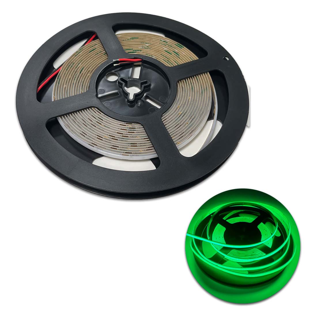 COB LED Strip 12V - 5m - Grøn - 8mm - IP20 - Dæmpbar