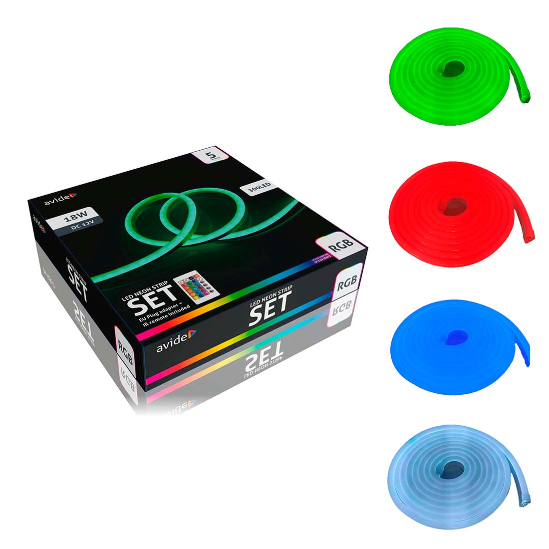 Neon LED Strip 12V - RGB - Fjernbetjening - 5m - IP67