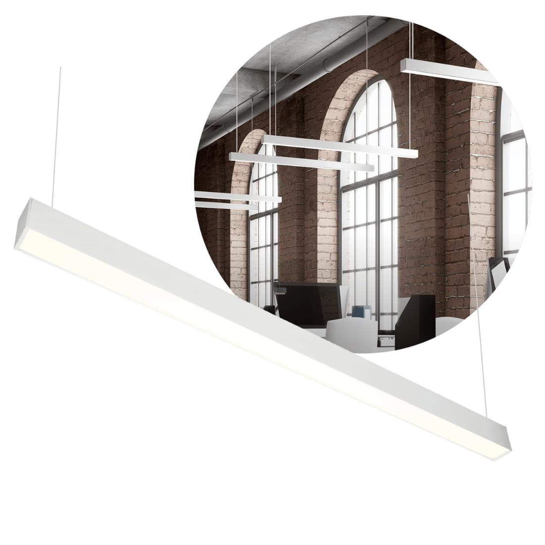 Kontor Loftlampe 120cm - 4000K - 4800lm - 40W - KOLINE K1 - Hvid