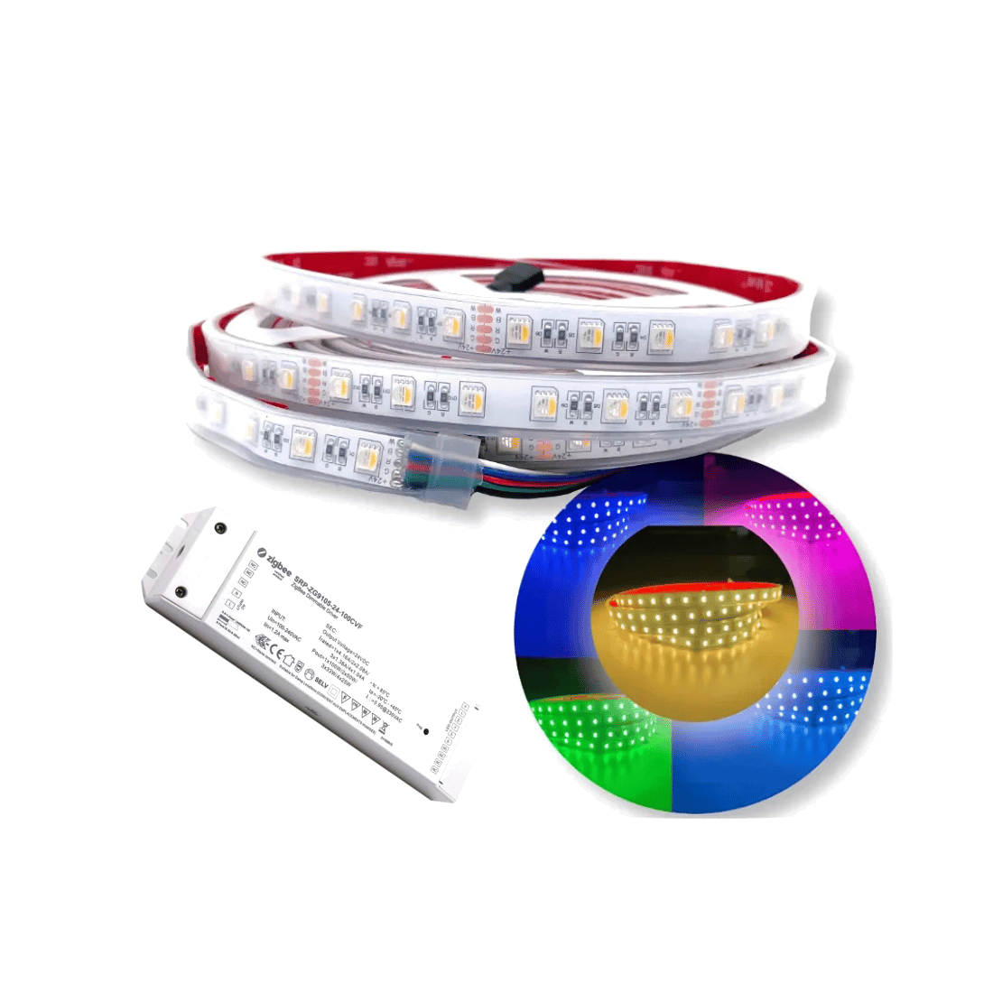 LED Strip RGBW - HUE Kompatibel - Zigbee Lightstrip - 5m Komplet Sæt