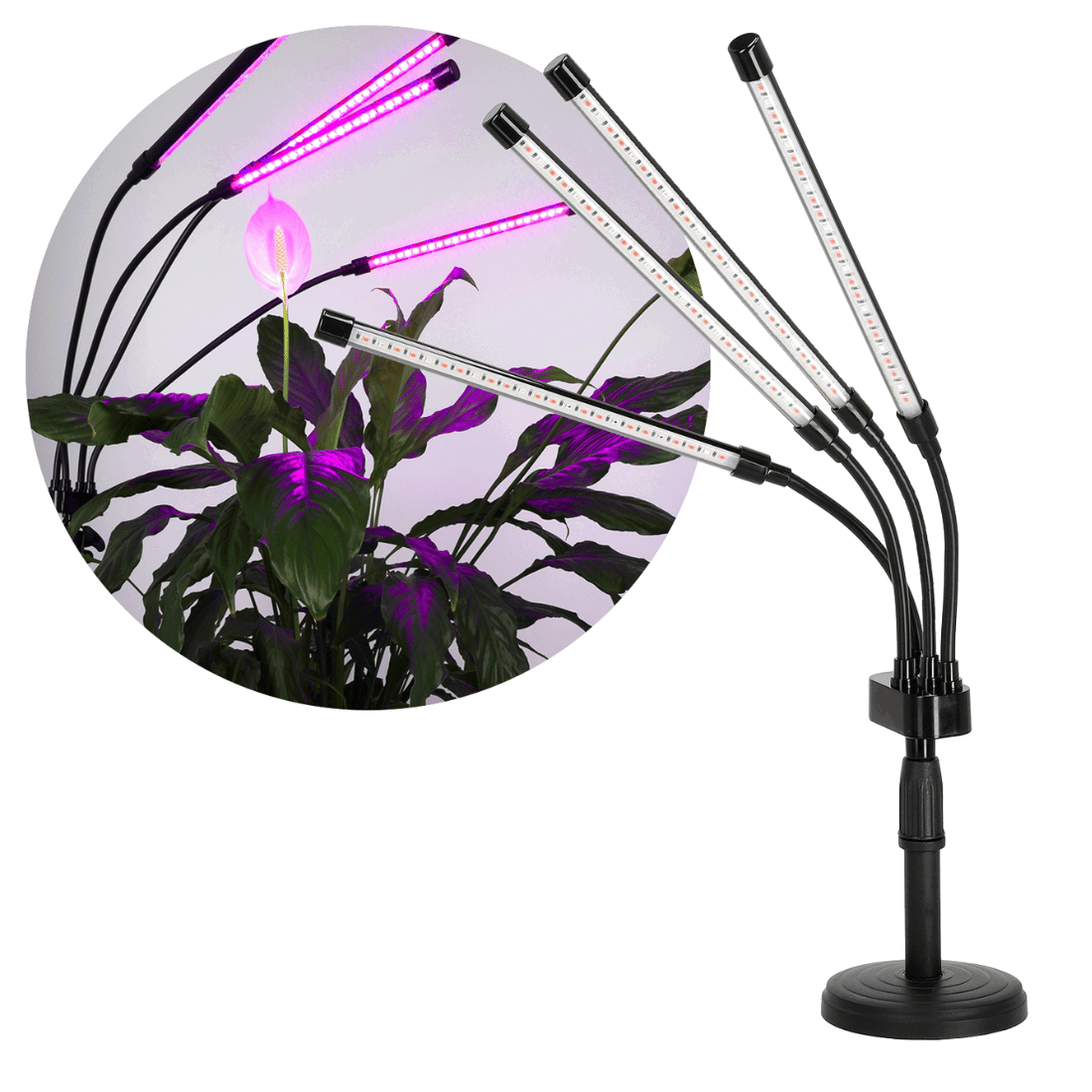LED Grolys Lampe - 4 Elementer - 10W - 230V
