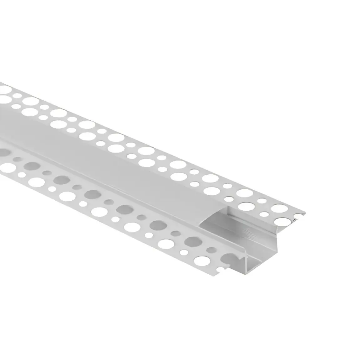 1m Aluprofil - 55,8x12,5mm - Hvid - Indbyg - Til LED strips