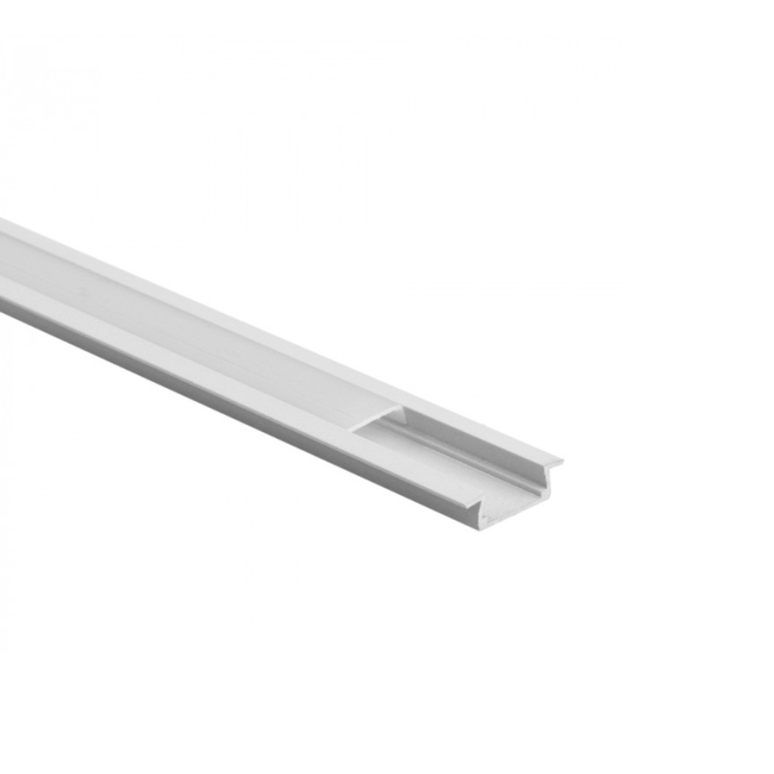 1m Aluprofil - 24x6mm - Hvid - Til LED strips