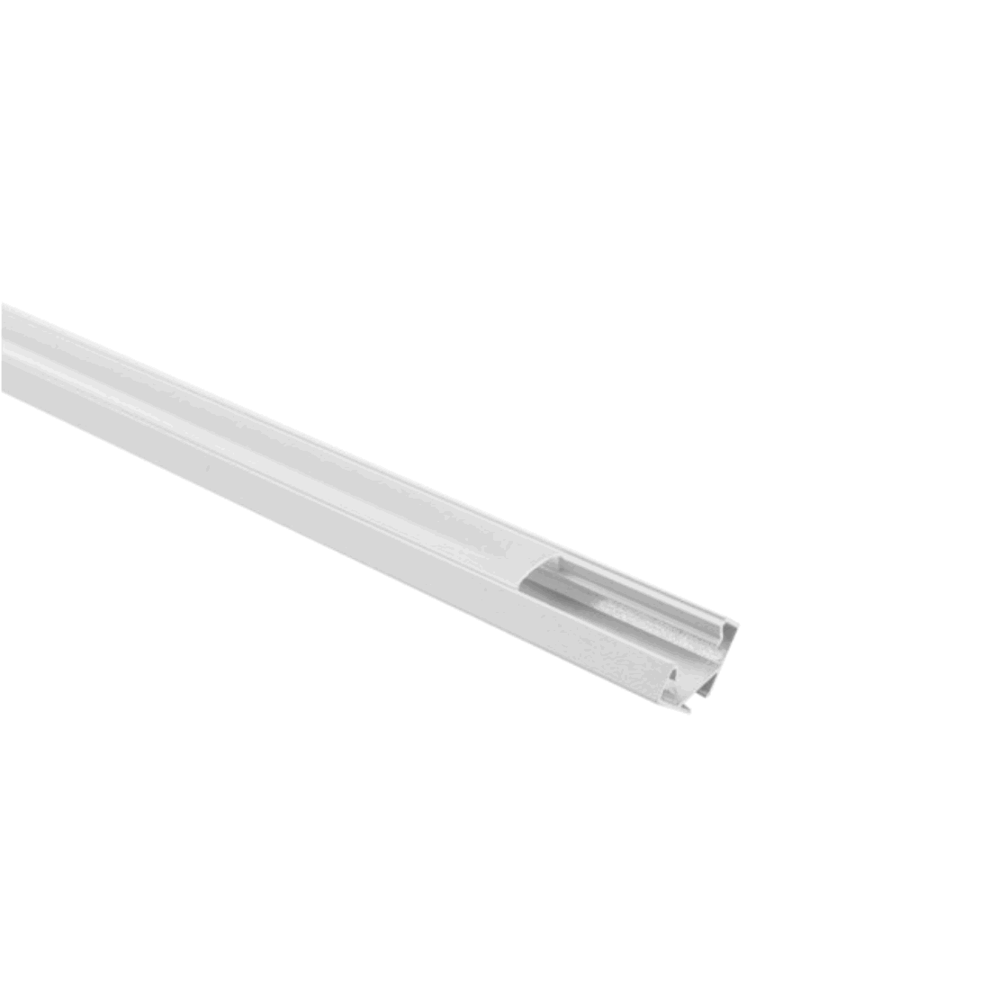 1m Aluprofil med milky diffuser - 18x18 mm - Hvid