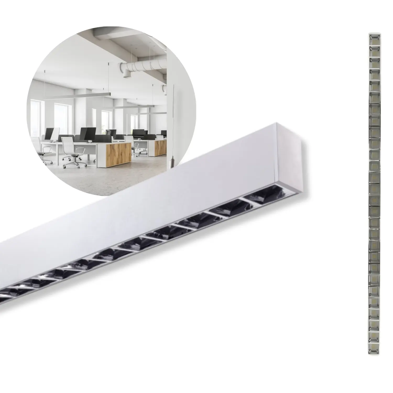 Kontor Loftlampe 120cm - CCT - 3300lm - 30W - KOLINE K2 - UGR19 - Hvid