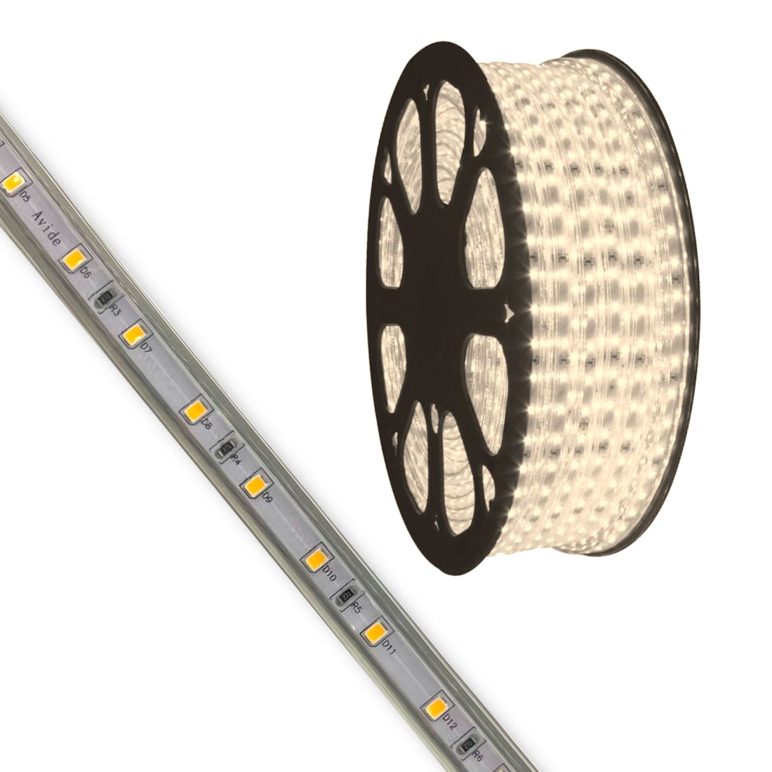 Avide 3528 LED Strip - 3000K - 230V - 4.8W - IP67