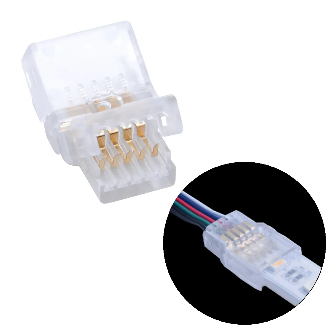 Ledningsstik RGBW 4 in 1, 12mm