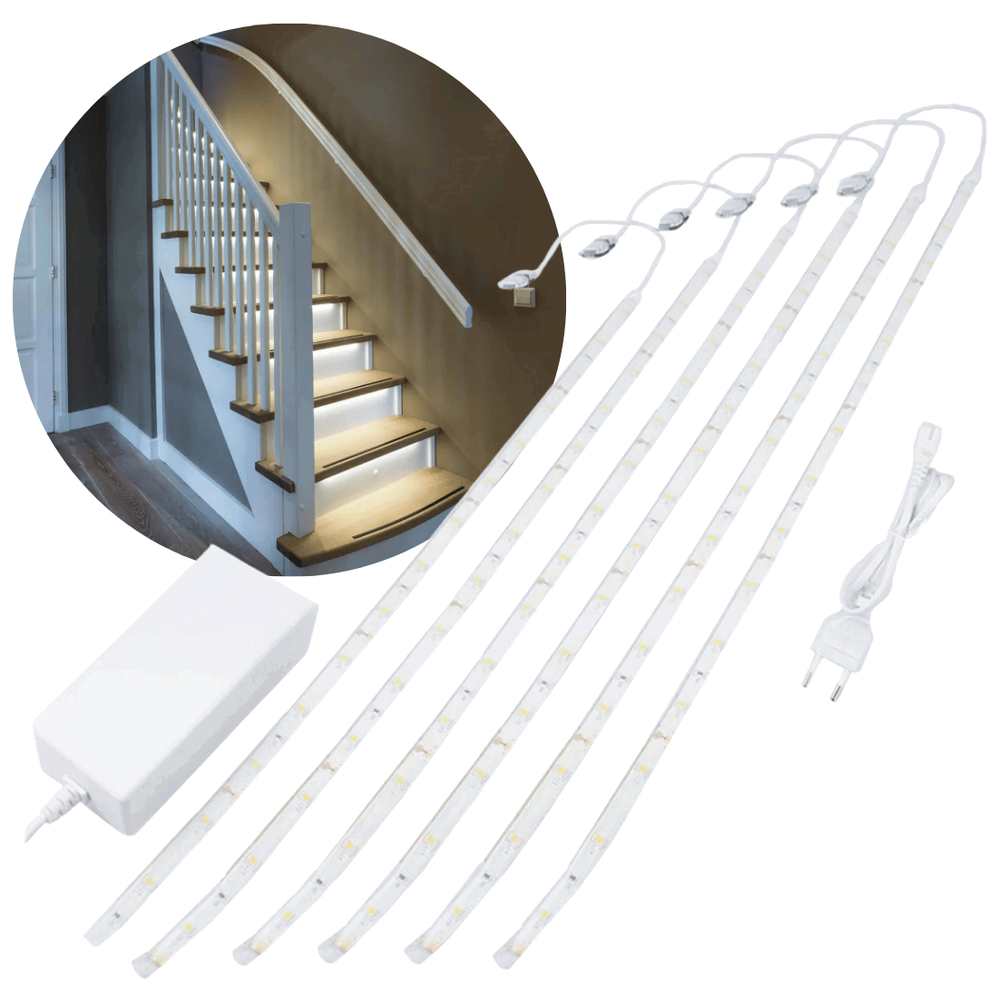 LED lys til trappetrin - 22W - 2100 lm - 4000K - IP20 - Dæmpbar - 15 stk. - 80cm