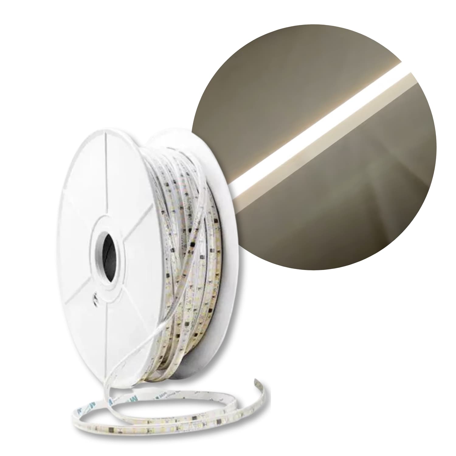 50M - 230V AC LED STRIP CUT10 2835 - 9W/M - 900LM/M - 3000K (10cm klip)