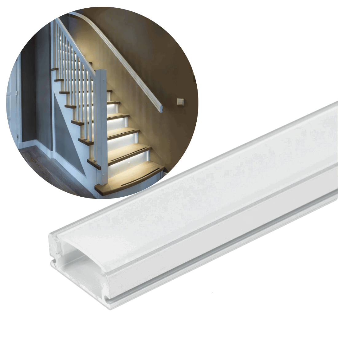 80cm Alu Profil - LED Lys til Trappetrin - 15 stk.