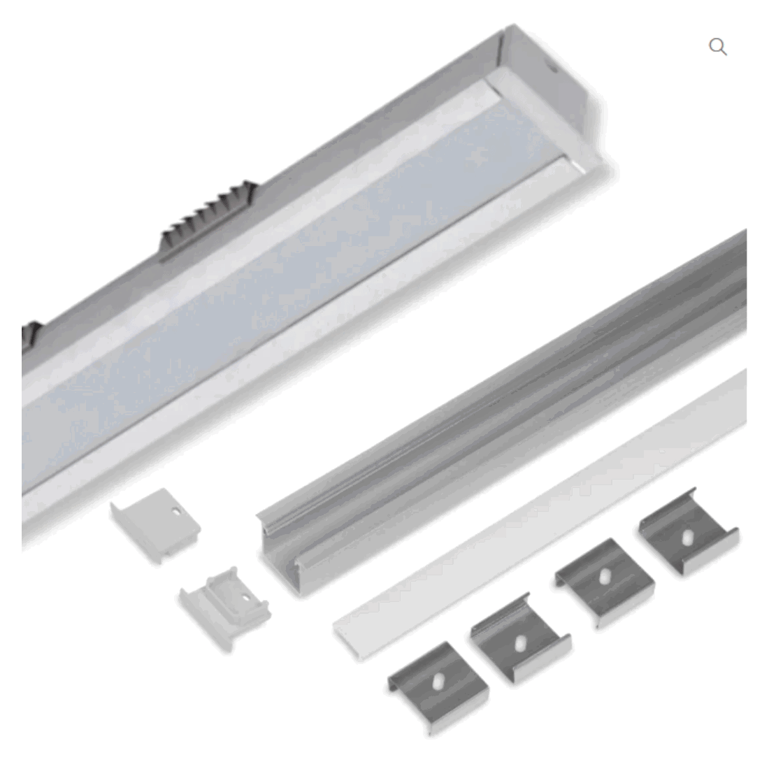 2m LED Skinne - 23x21mm - Alu - LED Profil til Indbyg - Sæt