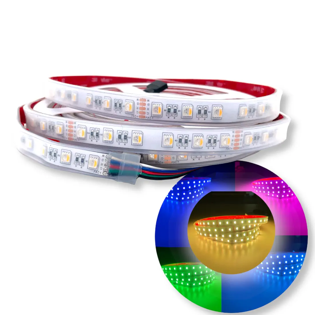 LED Strip SMD RGBW - 12/15mm - IP65 - 24V - 60LED/m - 14.4w/m - 5M